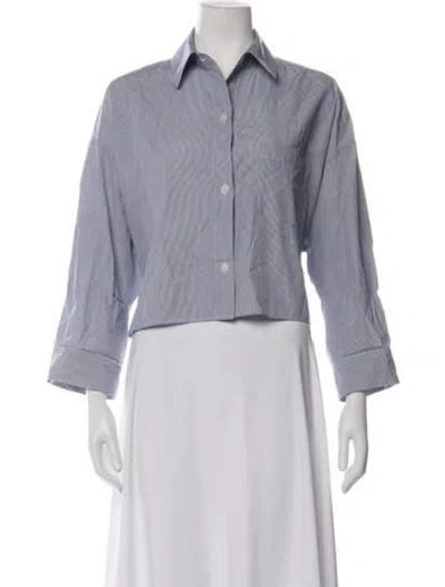 Pre-owned Twp Striped Long Sleeve Button-up Top In White