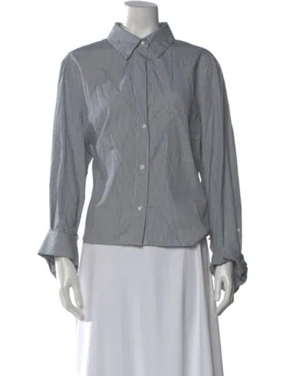 Pre-owned Twp Striped Long Sleeve Top In Gray