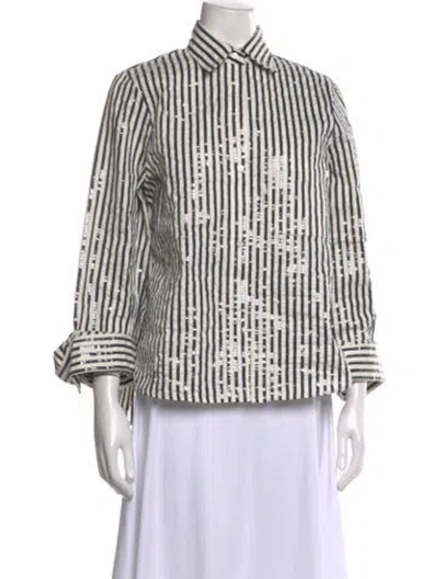 Pre-owned Twp Striped Long Sleeve Top In Multi