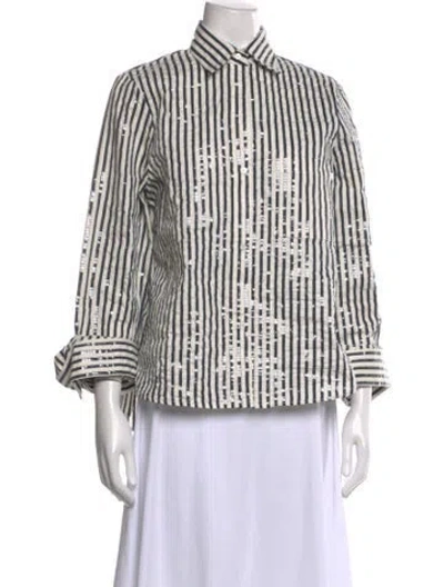 Pre-owned Twp Striped Long Sleeve Top In Multicolor