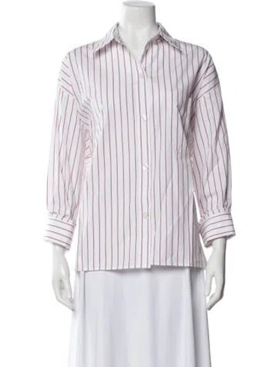 Pre-owned Twp Striped Long Sleeve Top W/ Tags In White