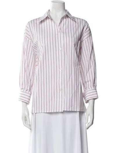 Pre-owned Twp Striped Long Sleeve Top W/ Tags In White