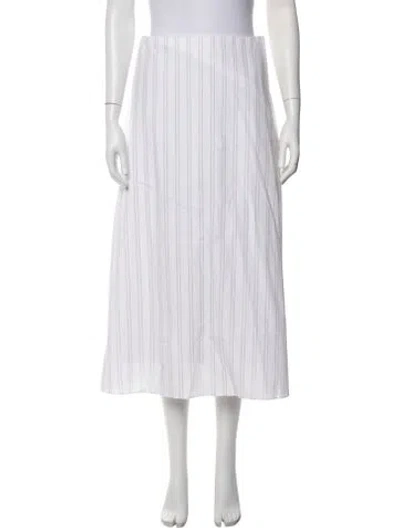 Pre-owned Twp Striped Midi Length Skirt In White