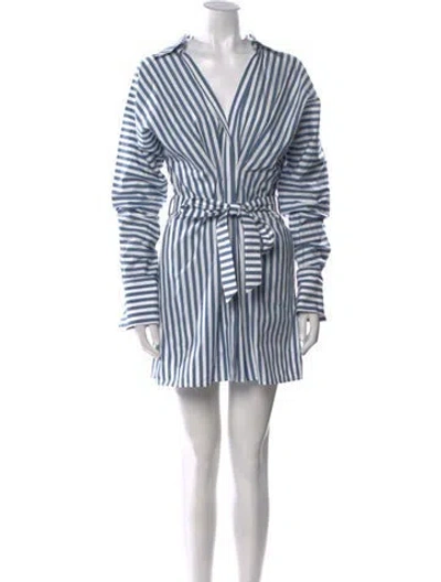 Pre-owned Twp Striped Mini Dress In Blue