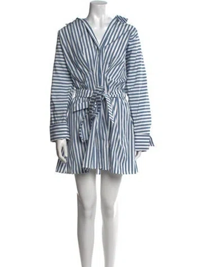 Pre-owned Twp Striped Mini Dress In Blue