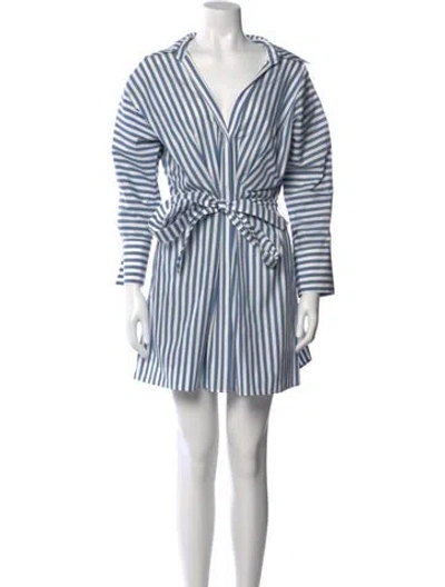 Pre-owned Twp Striped Mini Dress In Blue