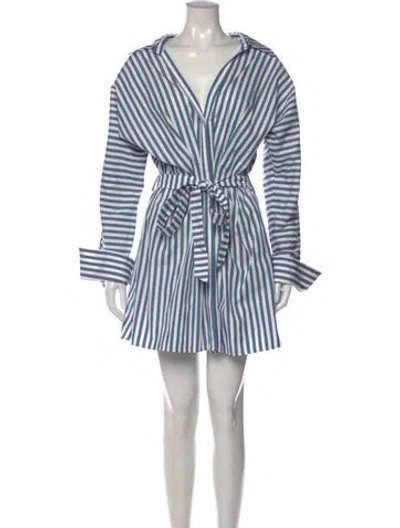 Pre-owned Twp Striped Mini Dress In Blue