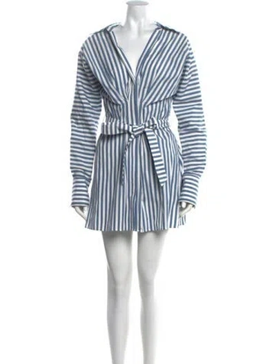 Pre-owned Twp Striped Mini Dress In Blue