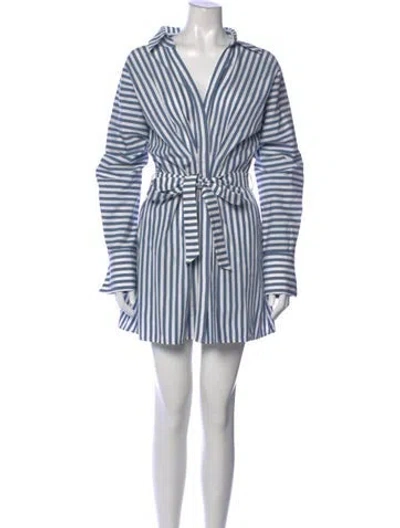 Pre-owned Twp Striped Mini Dress In Blue