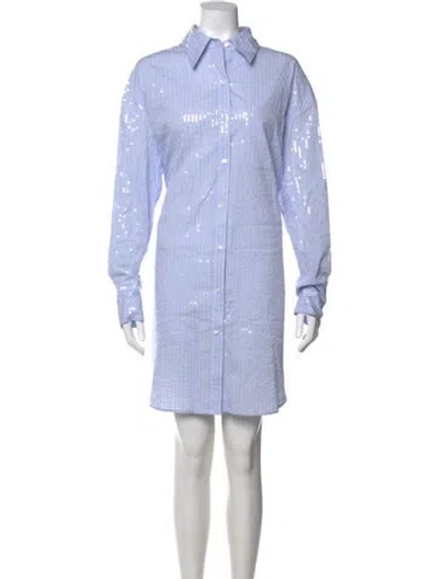 Pre-owned Twp Striped Mini Dress In Blue