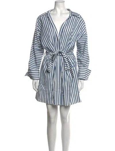 Pre-owned Twp Striped Mini Dress In Blue