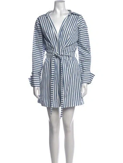 Pre-owned Twp Striped Mini Dress In Blue