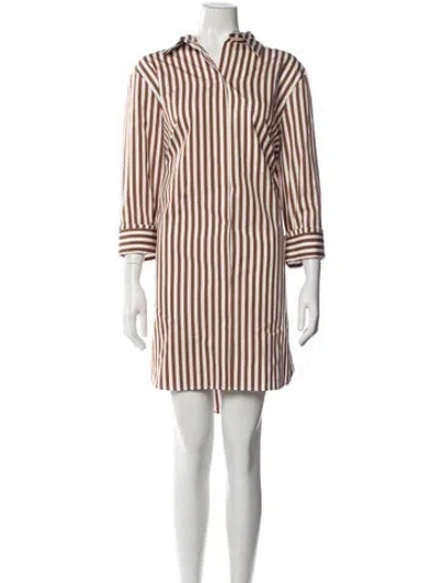 Pre-owned Twp Striped Mini Dress W/ Tags In Brown