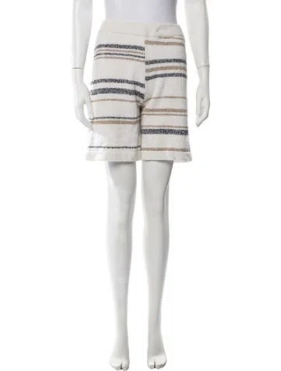 Pre-owned Twp Striped Mini Shorts W/ Tags In White