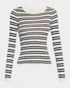 Twp Striped Second Skin Top In Midnight/ivory/dark