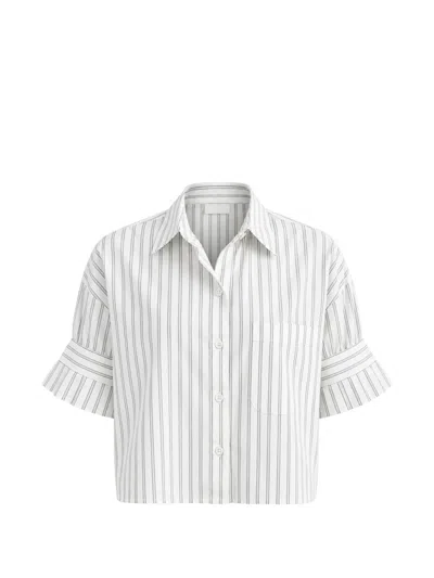 Twp Striped Short-sleeve Shirt In White