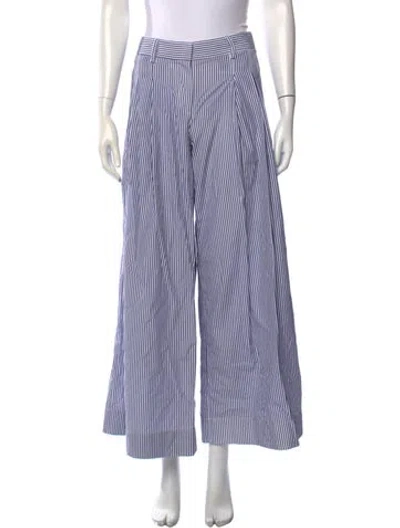 Pre-owned Twp Striped Straight Leg Pants In Blue
