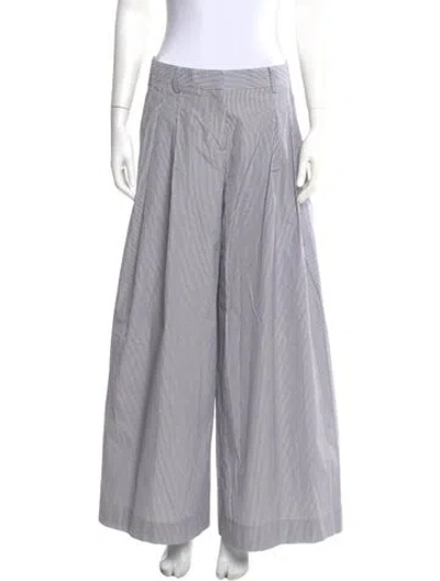 Pre-owned Twp Striped Wide Leg Pants In Blue
