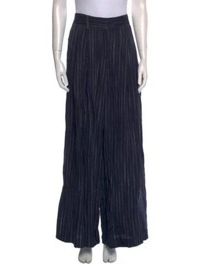 Pre-owned Twp Striped Wide Leg Pants In Blue