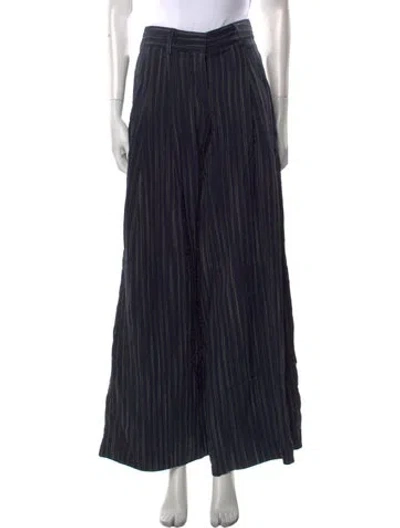 Pre-owned Twp Striped Wide Leg Pants In Blue