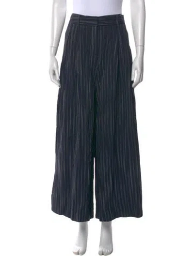 Pre-owned Twp Striped Wide Leg Pants In Blue