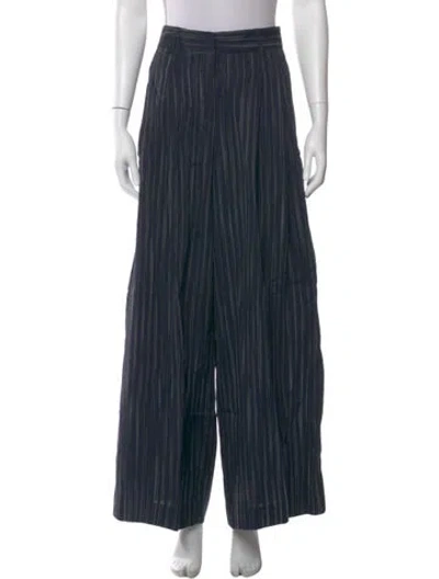 Pre-owned Twp Striped Wide Leg Pants In Blue