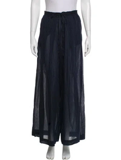 Pre-owned Twp Striped Wide Leg Pants In Blue