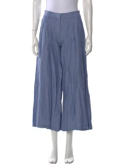 Pre-owned Twp Striped Wide Leg Pants In Blue
