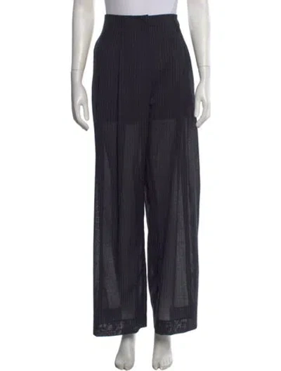 Pre-owned Twp Striped Wide Leg Pants In Blue