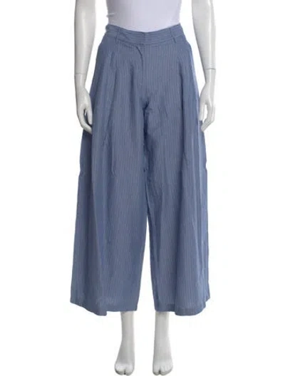Pre-owned Twp Striped Wide Leg Pants In Blue