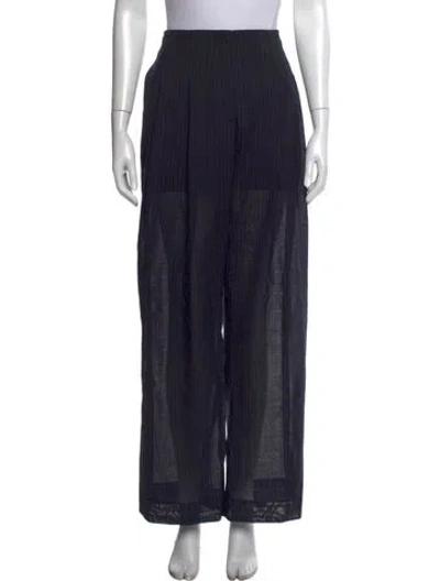 Pre-owned Twp Striped Wide Leg Pants In Blue
