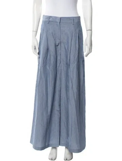 Pre-owned Twp Striped Wide Leg Pants In Blue/white