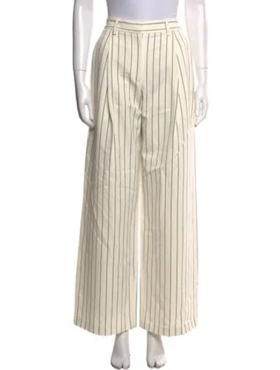 Pre-owned Twp Striped Wide Leg Pants In Neutral