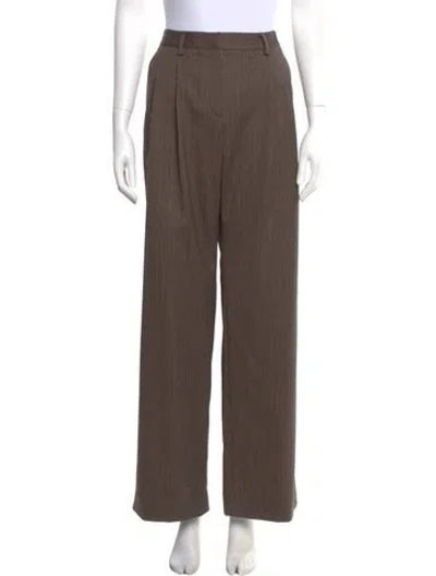 Pre-owned Twp Striped Wide Leg Pants W/ Tags In Brown