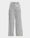 Twp Sulli Clear Sequined Striped Pants In Multi