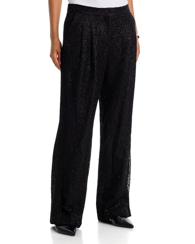 Twp Sulli Embellished Wide Leg Pants In Black