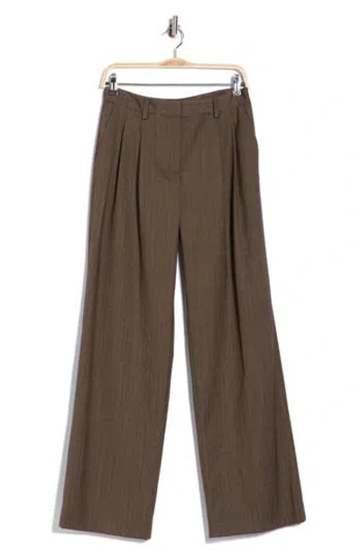 Twp Sulli High Waist Wide Leg Pleated Pants In Brown