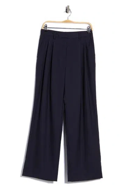 Twp Sulli High Waist Wide Leg Virgin Wool Blend Pants In Blue
