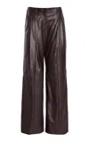 Twp Sulli Mid-rise Straight-leg Leather Pants In Burgundy