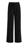 Twp Sulli Pinstripe Pleated Wide-leg Pants In Black