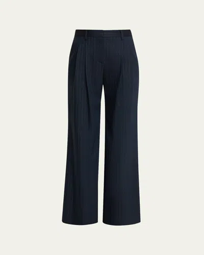 TWP SULLI PINSTRIPE PLEATED WIDE-LEG PANTS
