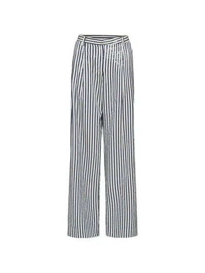 Twp Sulli Sequin-embellished Striped Trousers In Multi