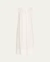Twp Summer Cotton-silk Gown In White
