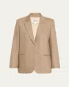 Twp Sweet Pea Stretch Wool Pintuck Blazer In Brown
