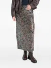 Twp Sylkie Patterned Long Skirt In Brown