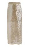 Twp Sylkie Silk-mesh Midi Skirt In Nude