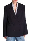Twp Tabitha Double Breasted Blazer In Midnight In Black