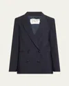 Twp Tabitha Double Breasted Stretch Blazer In Midnight