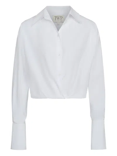 Twp Taken Cotton Poplin Shirt In White