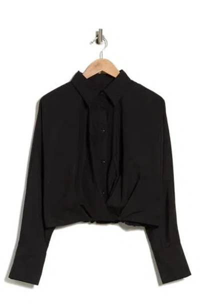 Twp Taken Cotton Shirt In Black